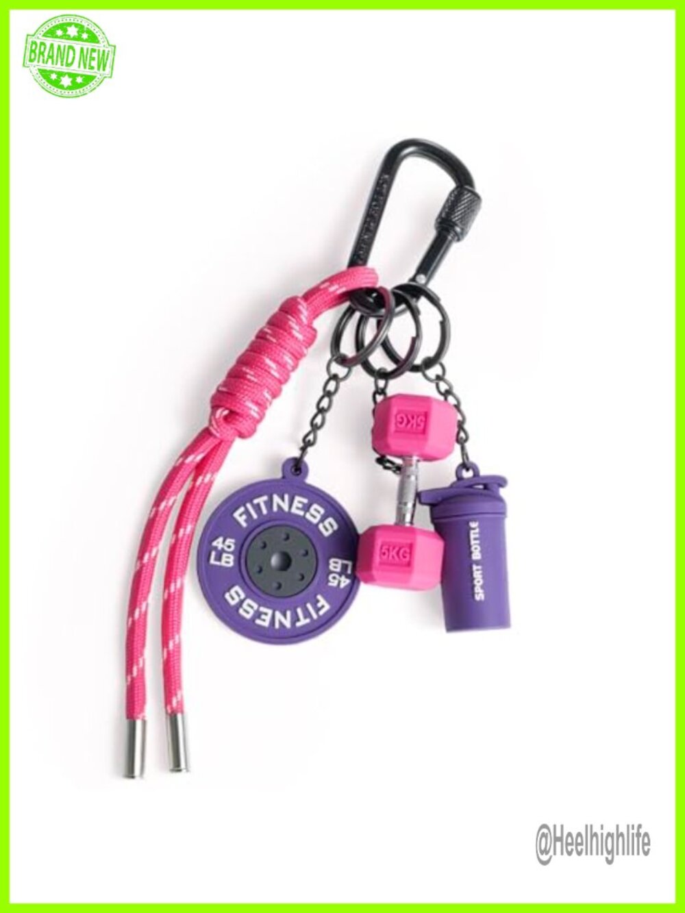 Silicone Dumbbell & Weights Keychain Bag Purse Charm Gift for Fitness Women Men